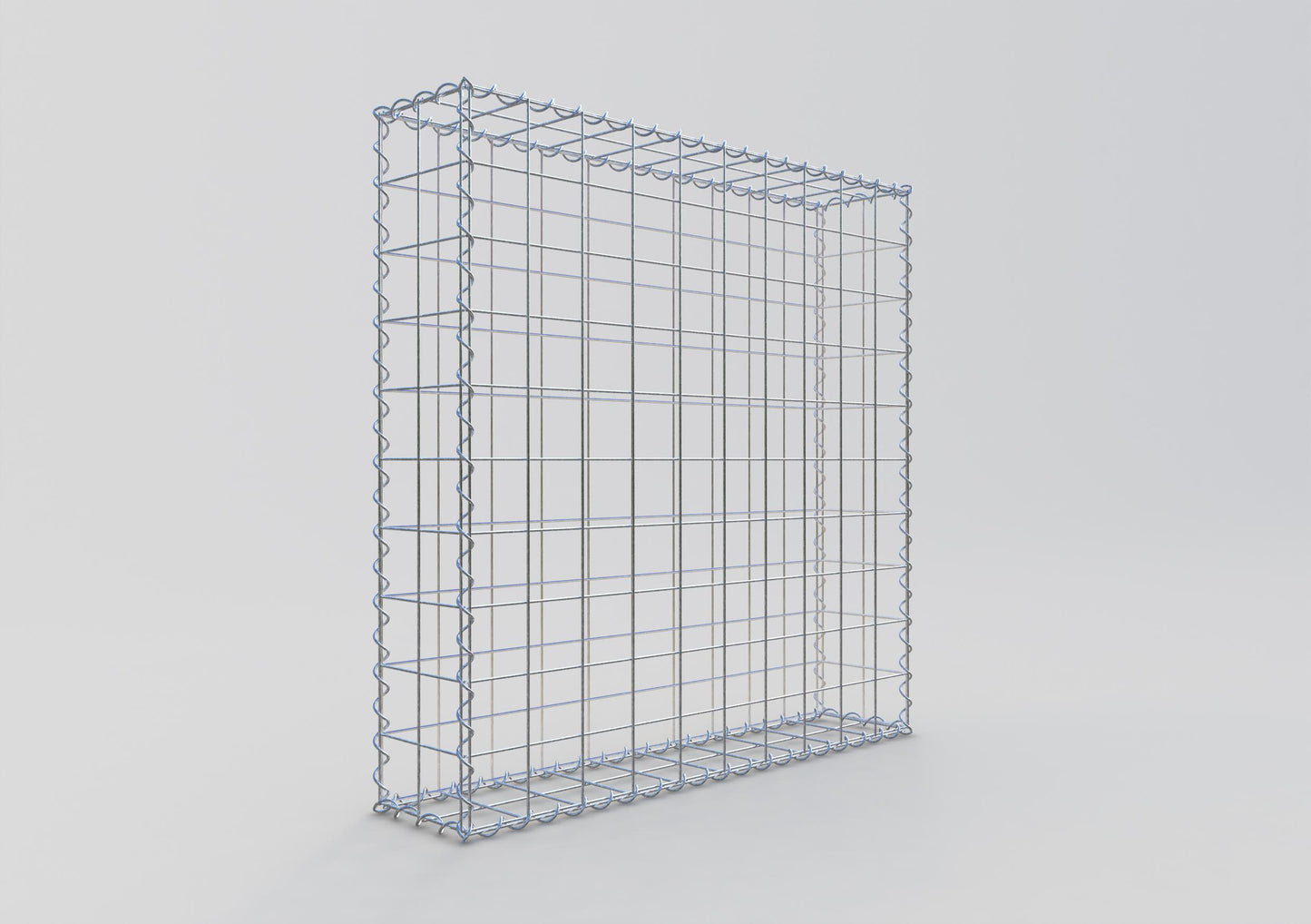 Gabione 100 cm x 100 cm x 20 cm (L x H x T), Maschenweite 10 cm x 10 cm, Spirale