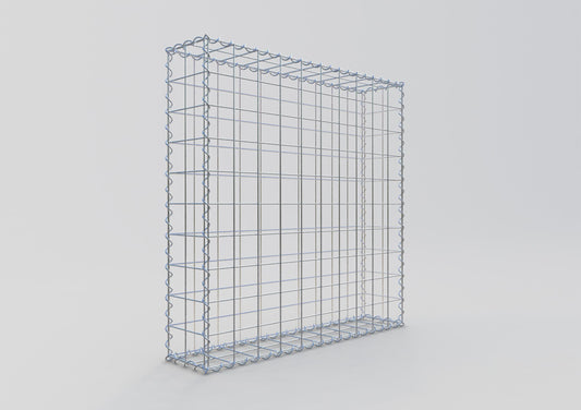 Schanskorf 100 cm x 100 cm x 20 cm (L x H x D), maaswijdte 10 cm x 10 cm, spiraalvormig