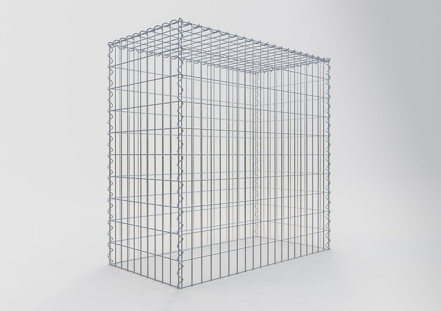 Gabião Tipo 3 100 cm x 100 cm x 50 cm (C x A x P), malhagem 5 cm x 10 cm, espiral