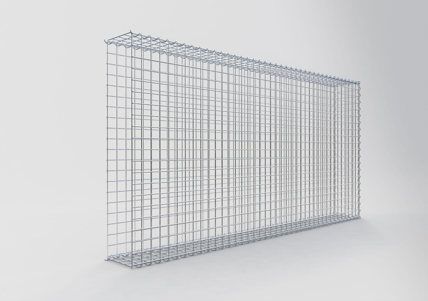 Gabion rapporté type 2 200 cm x 100 cm x 20 cm (L x H x P), mailles 5 cm x 5 cm, spirale