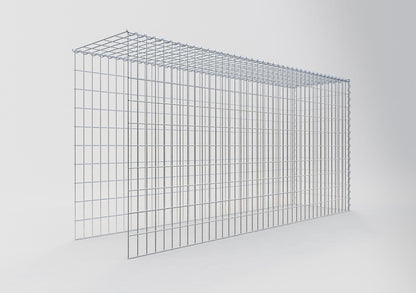 Opbouw schanskorf type 4 200 cm x 100 cm x 50 cm (L x H x D), maaswijdte 5 cm x 10 cm, spiraalvormig