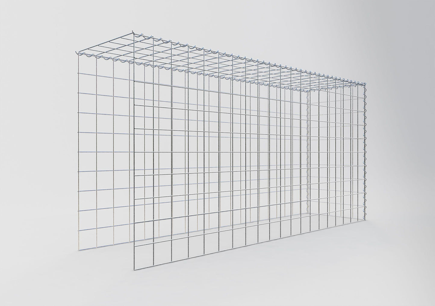 Extra gabion typ 4 200 cm x 100 cm x 50 cm (L x H x D), maskstorlek 10 cm x 10 cm, spiral