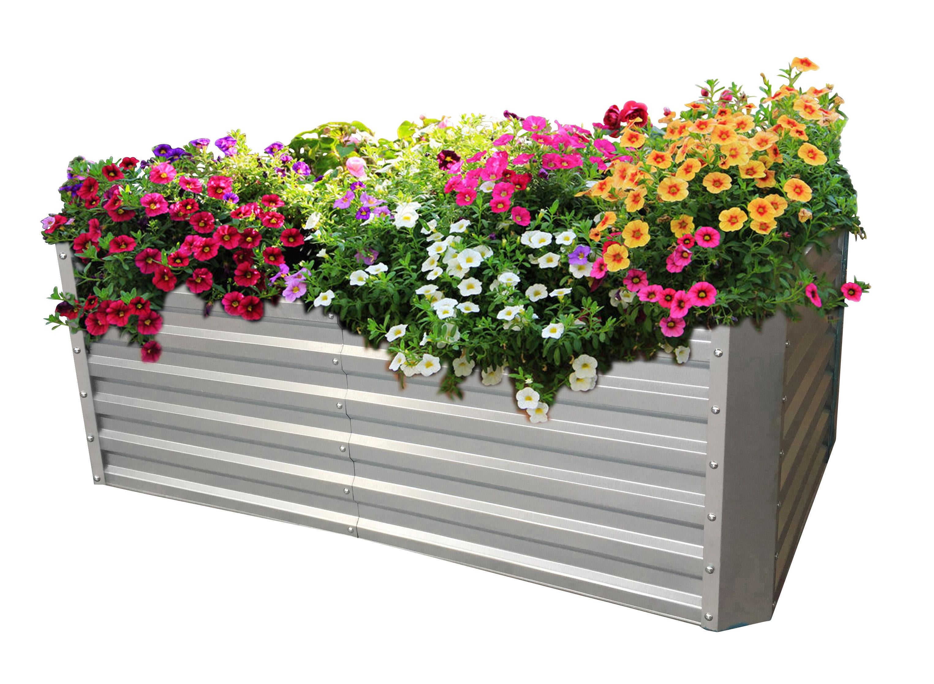 Raised bed made of galvanized sheet metal (184 x 60 x 90 cm)