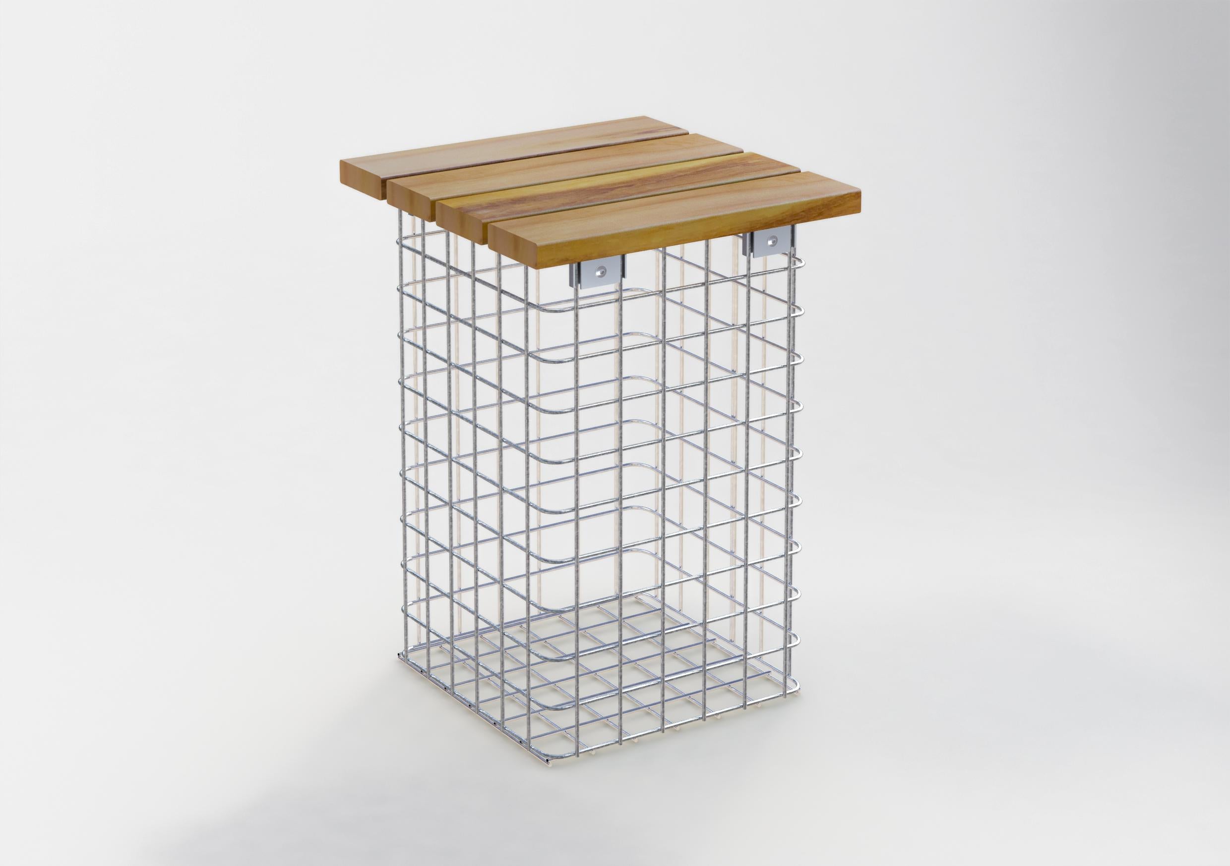 Taburete galvanizado en caliente MW 5 x 5 cm, TEAK