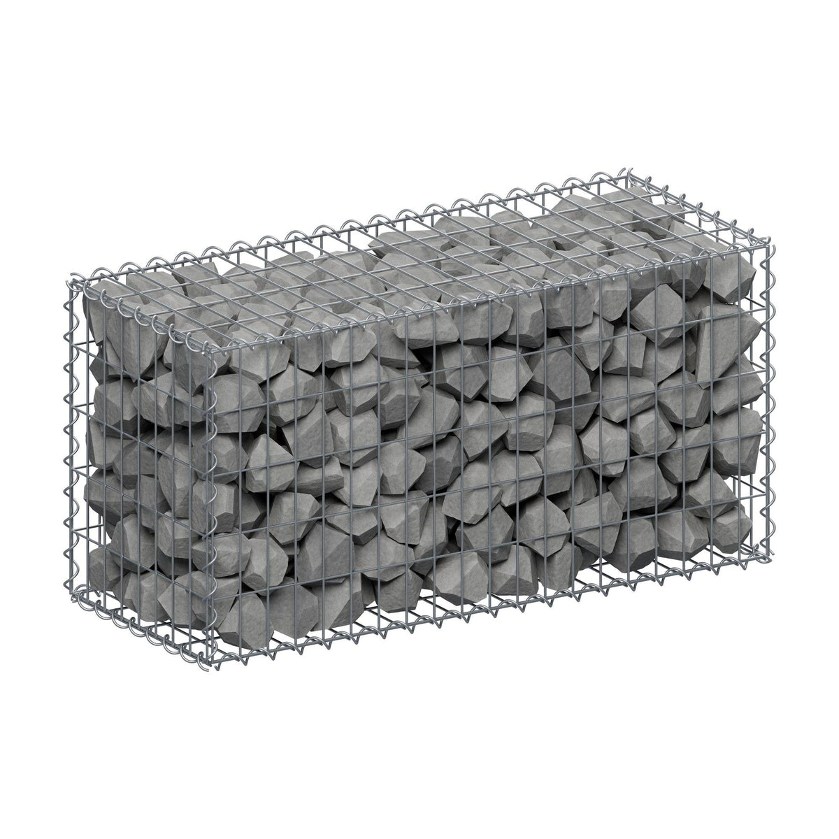 Gabion 100 cm x 50 cm x 40 cm (L x H x D), maskstorlek 5 cm x 10 cm, spiral