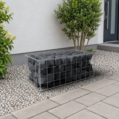Gabion 100 cm x 40 cm x 50 cm (L x H x D), maskestørrelse 10 cm x 10 cm, spiral