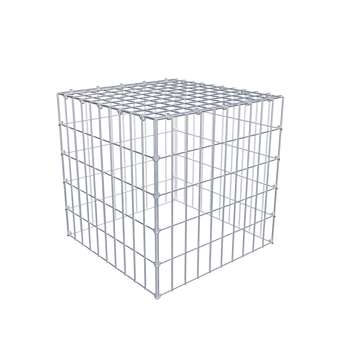 Opbouw schanskorf type 3 50 cm x 50 cm x 50 cm (L x H x D), maaswijdte 5 cm x 10 cm, C-ring