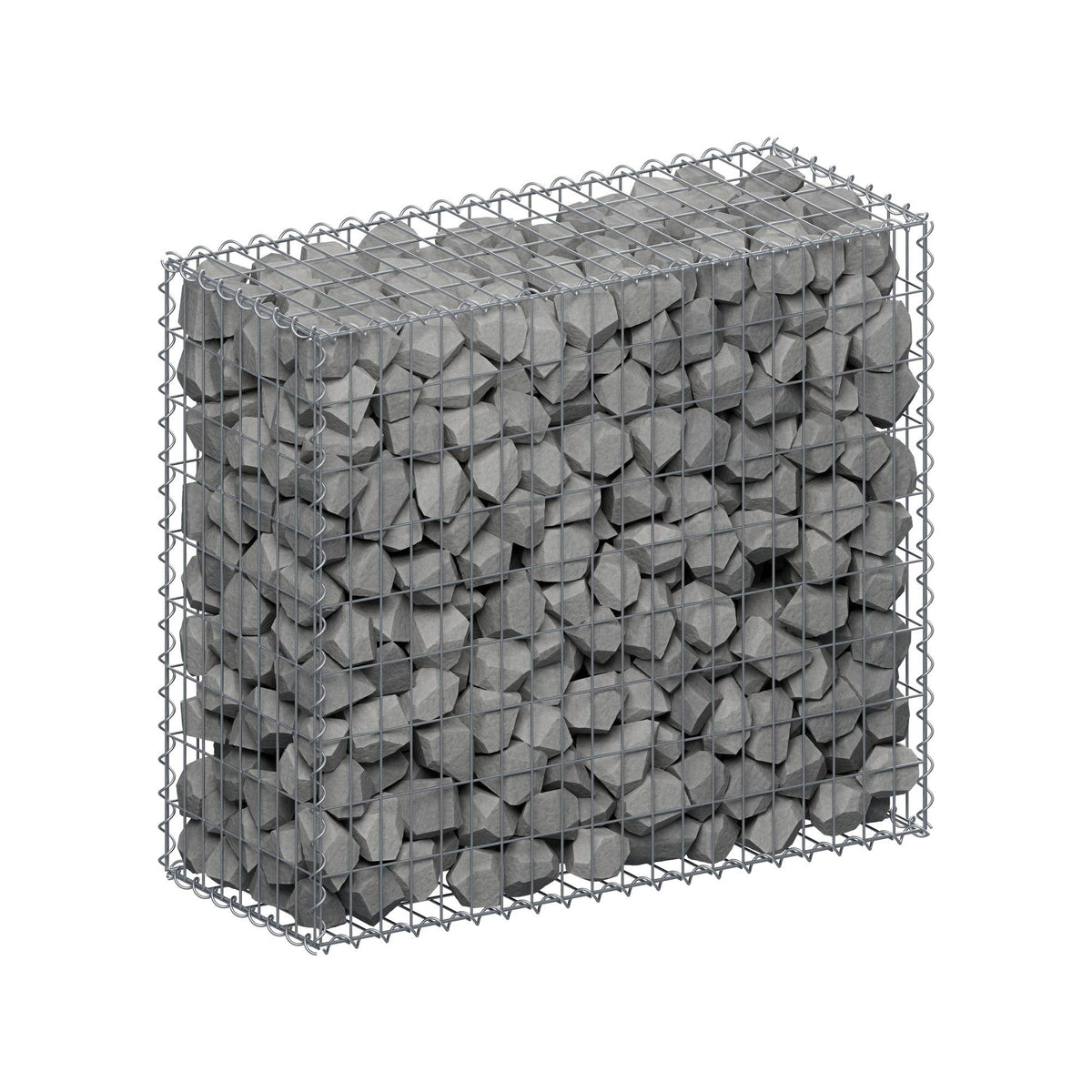 Gabion 100 cm x 90 cm x 40 cm (L x H x D), maskestørrelse 5 cm x 10 cm, spiral