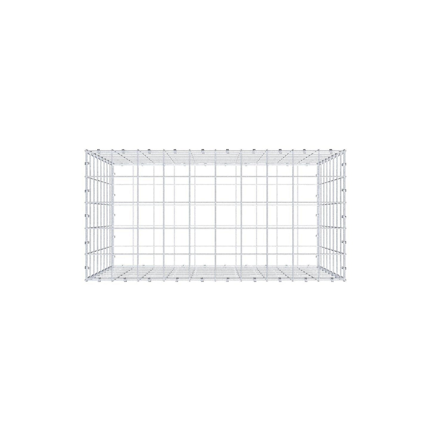 Gabion 100 cm x 80 cm x 50 cm (L x H x D), maskestørrelse 10 x 10 cm, spiralring