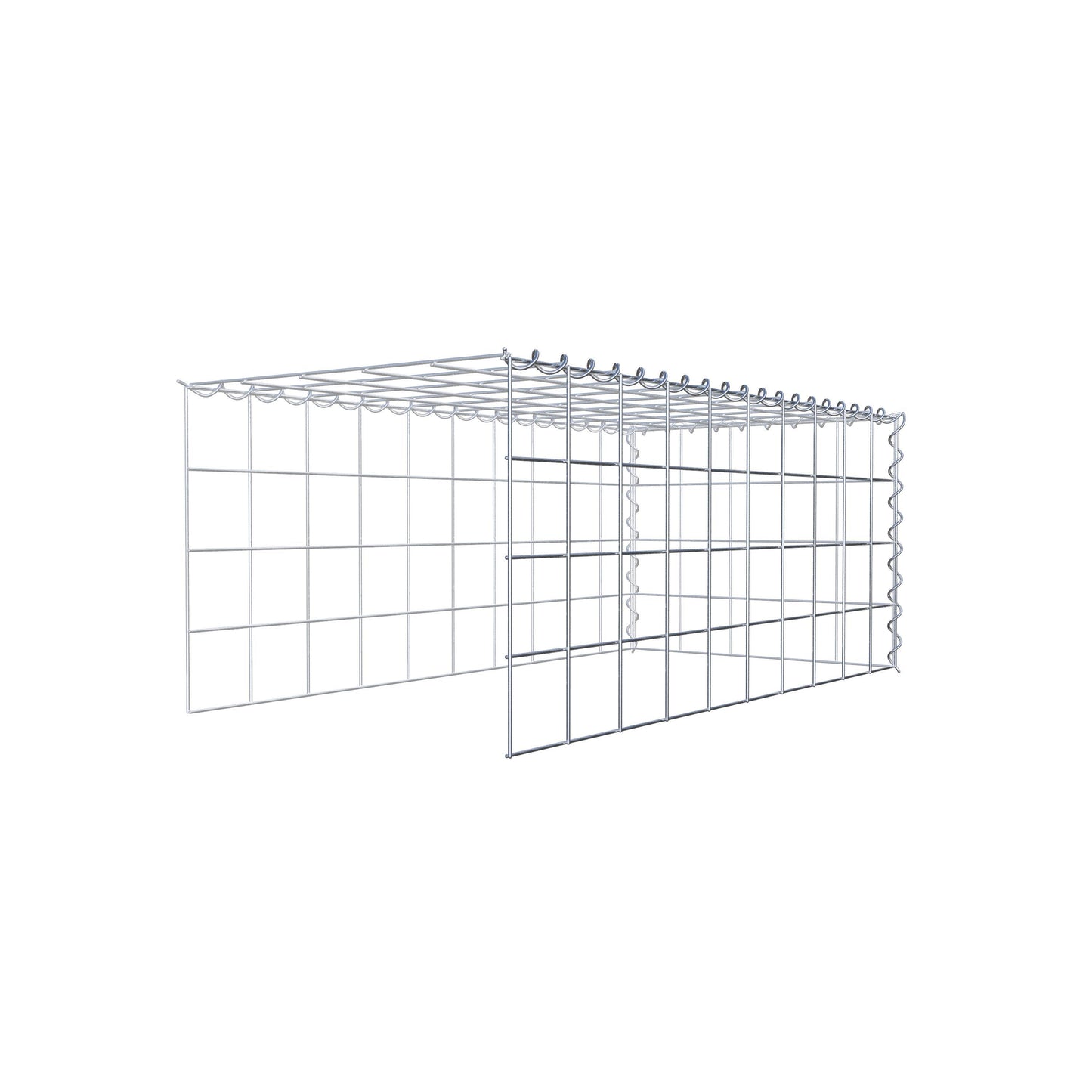 Opvokset gabion type 4 100 cm x 40 cm x 50 cm (L x H x D), maskestørrelse 10 cm x 10 cm, spiral