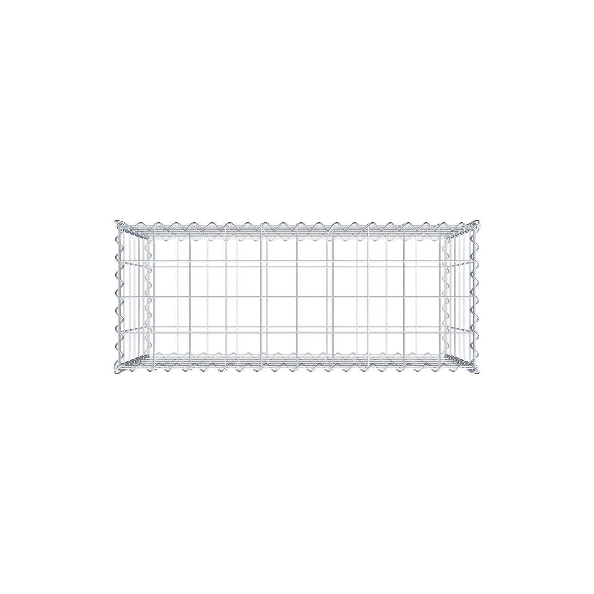 Schanskorf 100 cm x 60 cm x 40 cm (L x H x D), maaswijdte 10 cm x 10 cm, spiraalvormig
