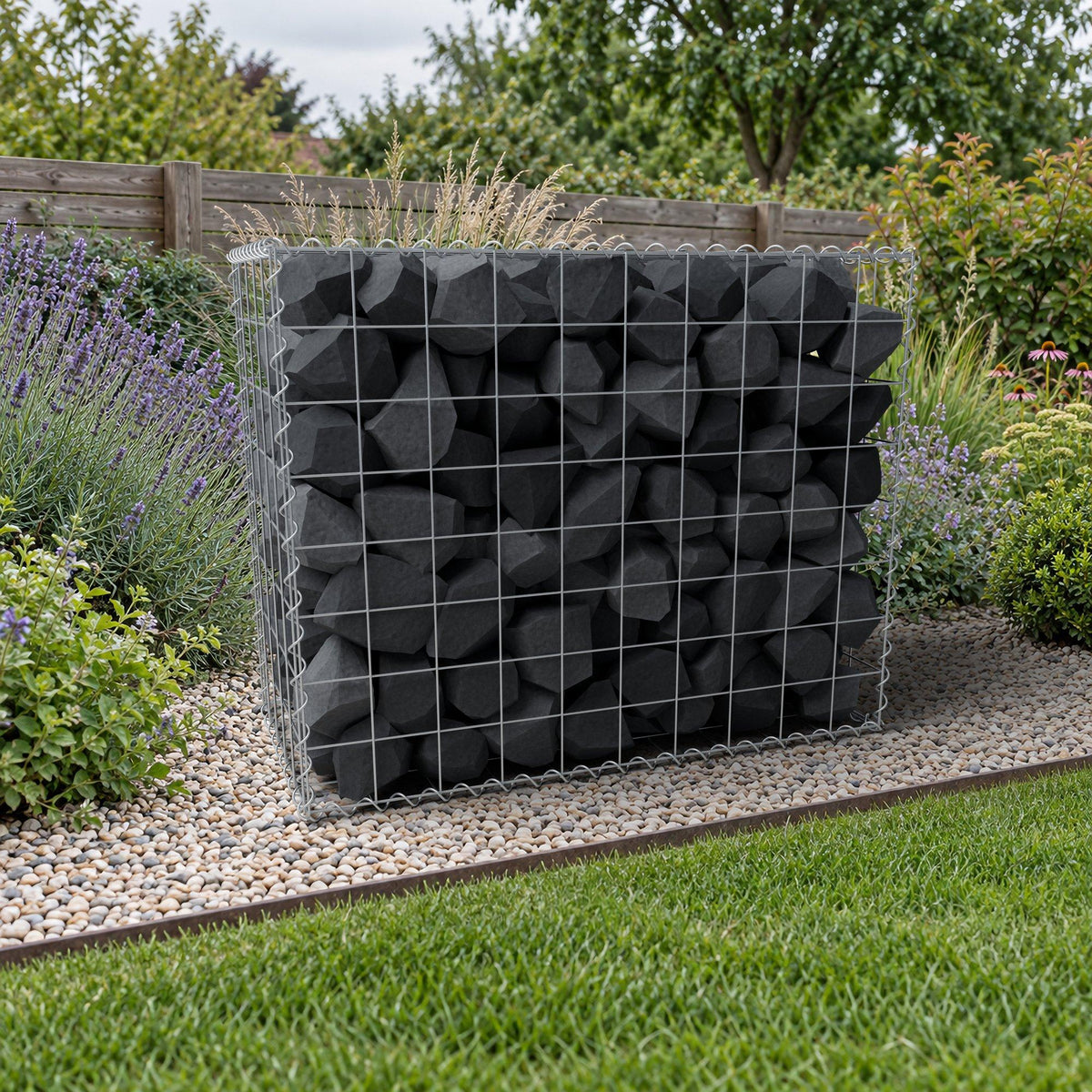 Gabião 100 cm x 80 cm x 50 cm (C x A x P), malhagem 10 cm x 10 cm, espiral
