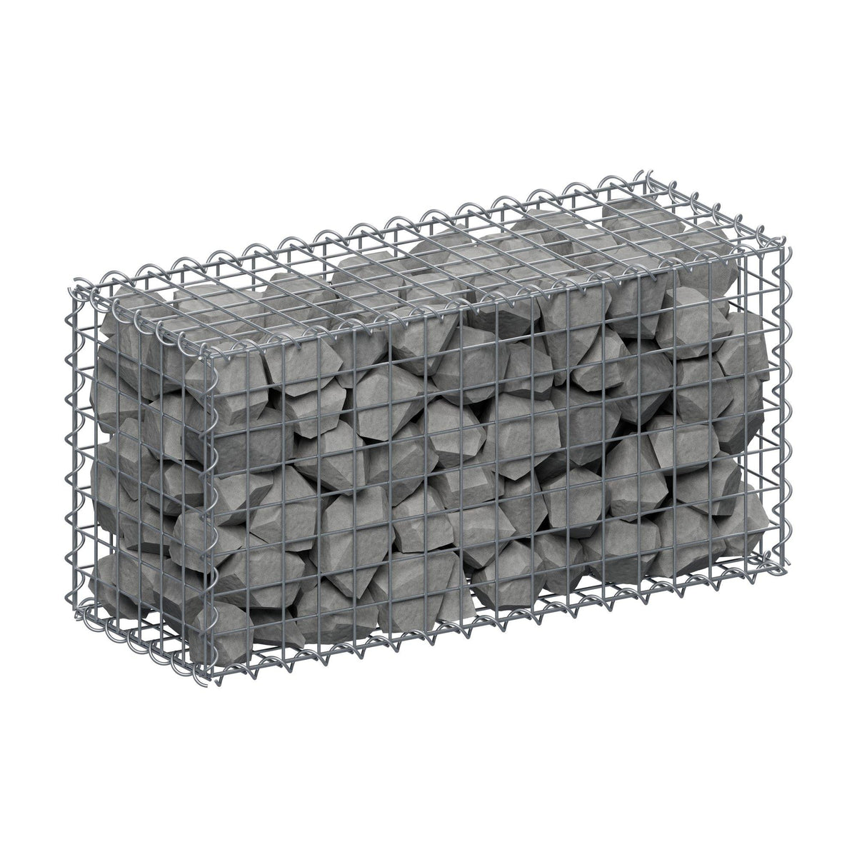 Gabion 80 cm x 40 cm x 30 cm (L x H x P), mailles 5 cm x 5 cm, spirale