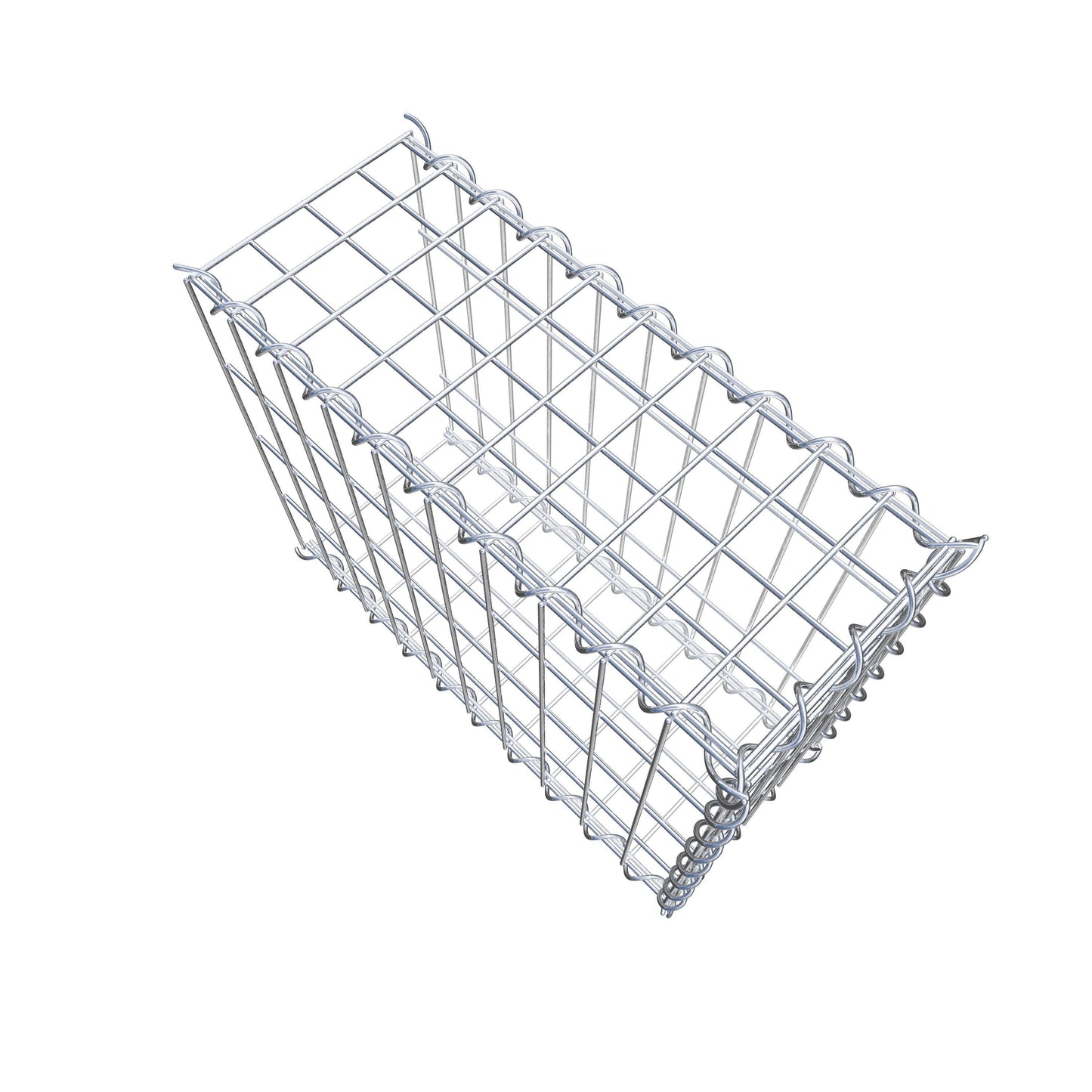 Aangegroeide schanskorf type 2 50 cm x 40 cm x 20 cm (L x H x D), maaswijdte 5 cm x 10 cm, spiraal