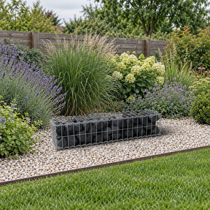 Gabion 100 cm x 20 cm x 20 cm (L x H x D), maskstorlek 5 cm x 10 cm, spiral