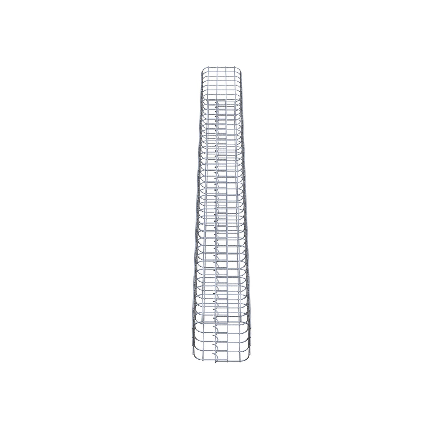 Rektangulär varmförzinkad gabionpelare, 22 cm x 22 cm, 200 cm hög, MW 5 cm x 5 cm
