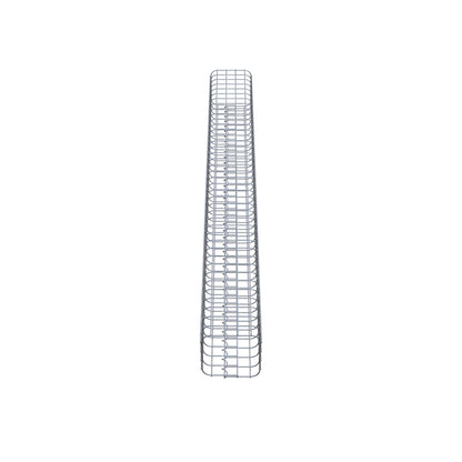 Rektangulär varmförzinkad gabionpelare, 22 cm x 22 cm, 200 cm hög, MW 5 cm x 5 cm
