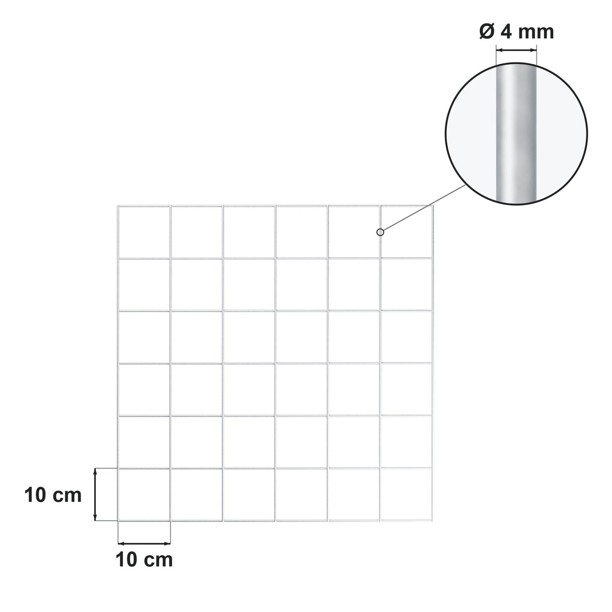 Schanskorf 100 cm x 20 cm x 20 cm (L x H x D), maaswijdte 10 cm x 10 cm, spiraalvormig