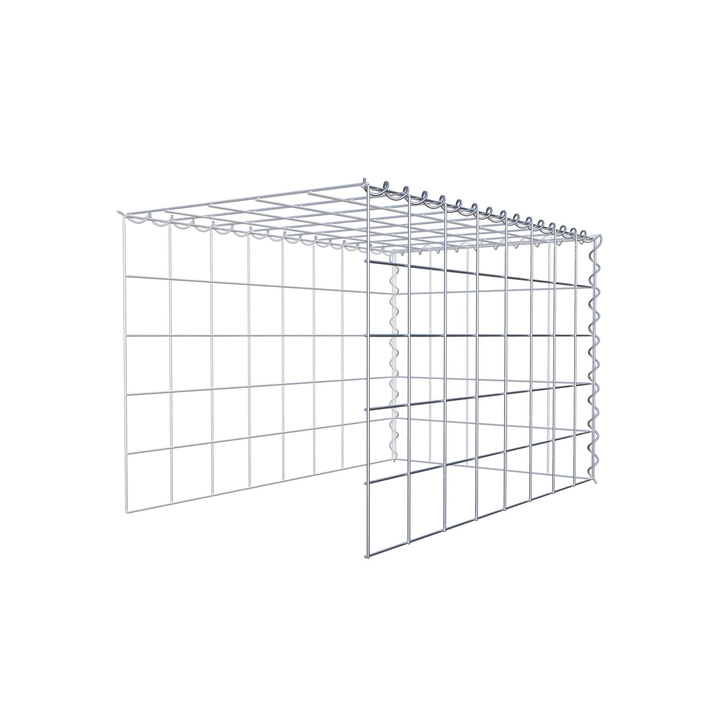 Opvokset gabion type 4 80 cm x 50 cm x 50 cm (L x H x D), maskestørrelse 10 cm x 10 cm, spiral