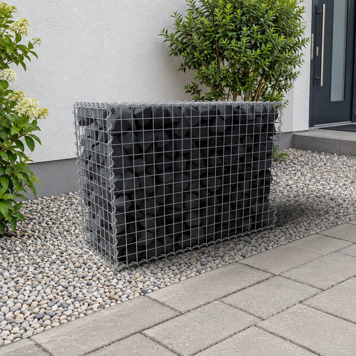 Schanskorf 100 cm x 70 cm x 40 cm (L x H x D), maaswijdte 5 cm x 5 cm, spiraalvormig