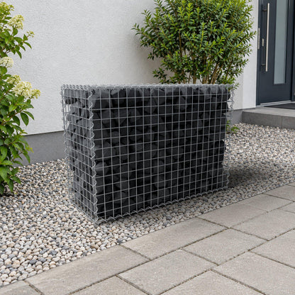 Schanskorf 100 cm x 70 cm x 40 cm (L x H x D), maaswijdte 5 cm x 5 cm, spiraalvormig