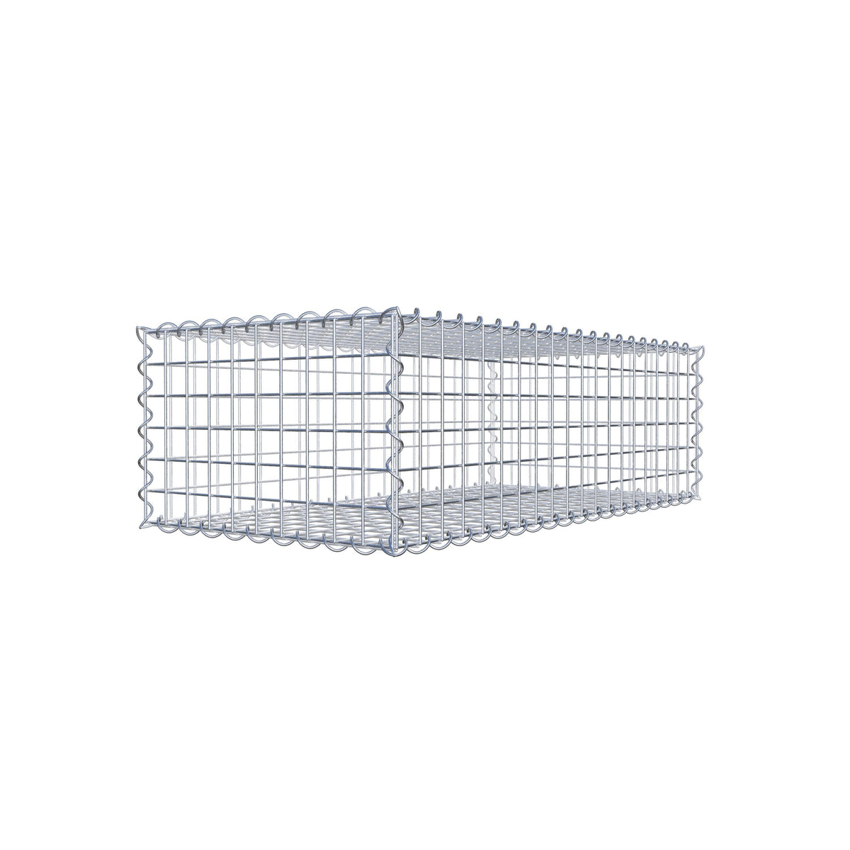 Gabião 100 cm x 30 cm x 50 cm (C x A x P), malhagem 5 cm x 5 cm, espiral