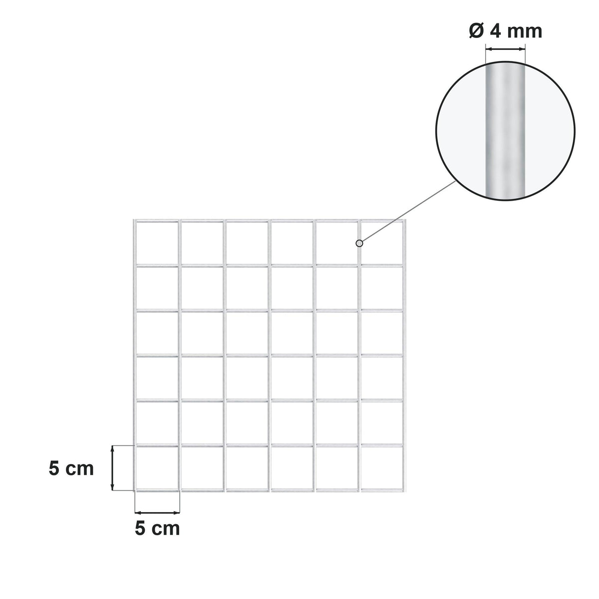 Schanskorf 100 cm x 60 cm x 20 cm (L x H x D), maaswijdte 5 cm x 5 cm, spiraalvormig