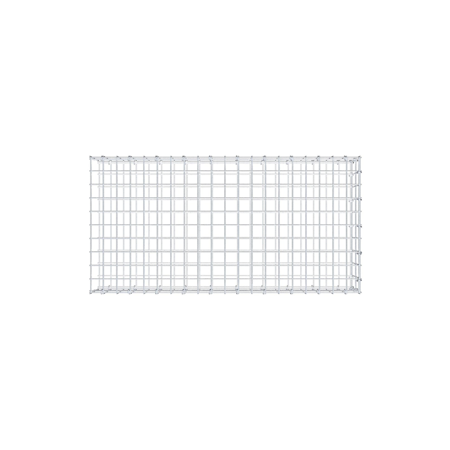 Monteret gabion type 2 100 cm x 20 cm x 50 cm, maskestørrelse 5 cm x 10 cm, C-ring