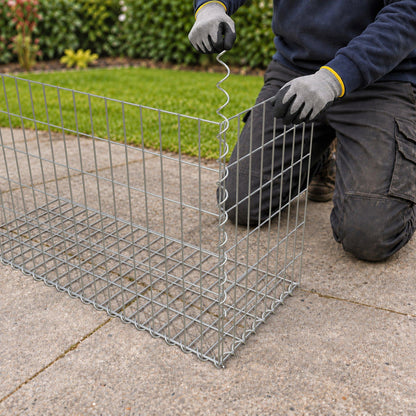 Gabion 100 cm x 60 cm x 40 cm (L x H x D), maskestørrelse 5 cm x 10 cm, spiral