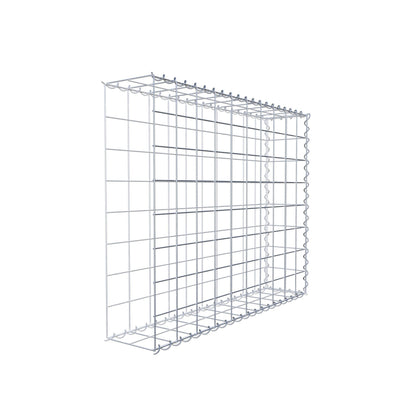 Opbouw schanskorf type 2 100 cm x 80 cm x 20 cm (L x H x D), maaswijdte 10 cm x 10 cm, spiraal