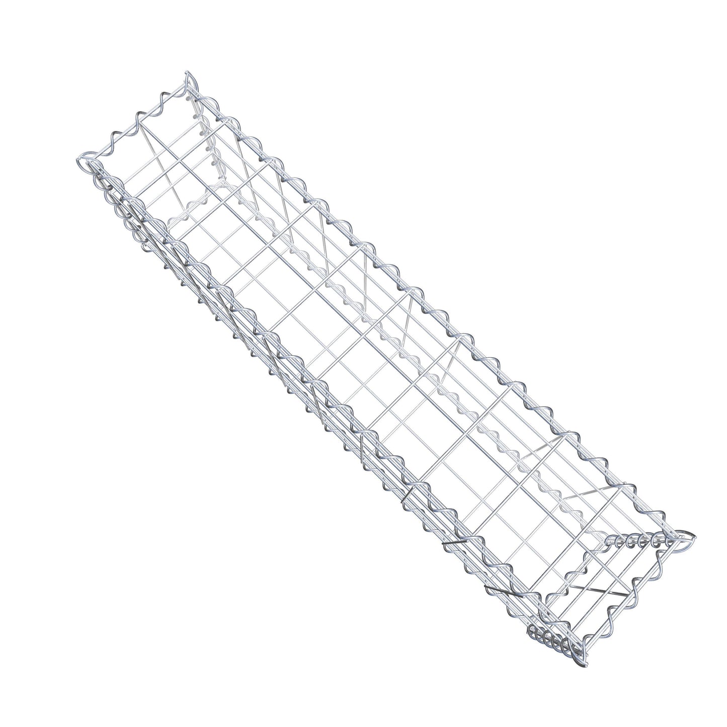 Schanskorf 100 cm x 30 cm x 20 cm (L x H x D), maaswijdte 10 cm x 10 cm, spiraalvormig
