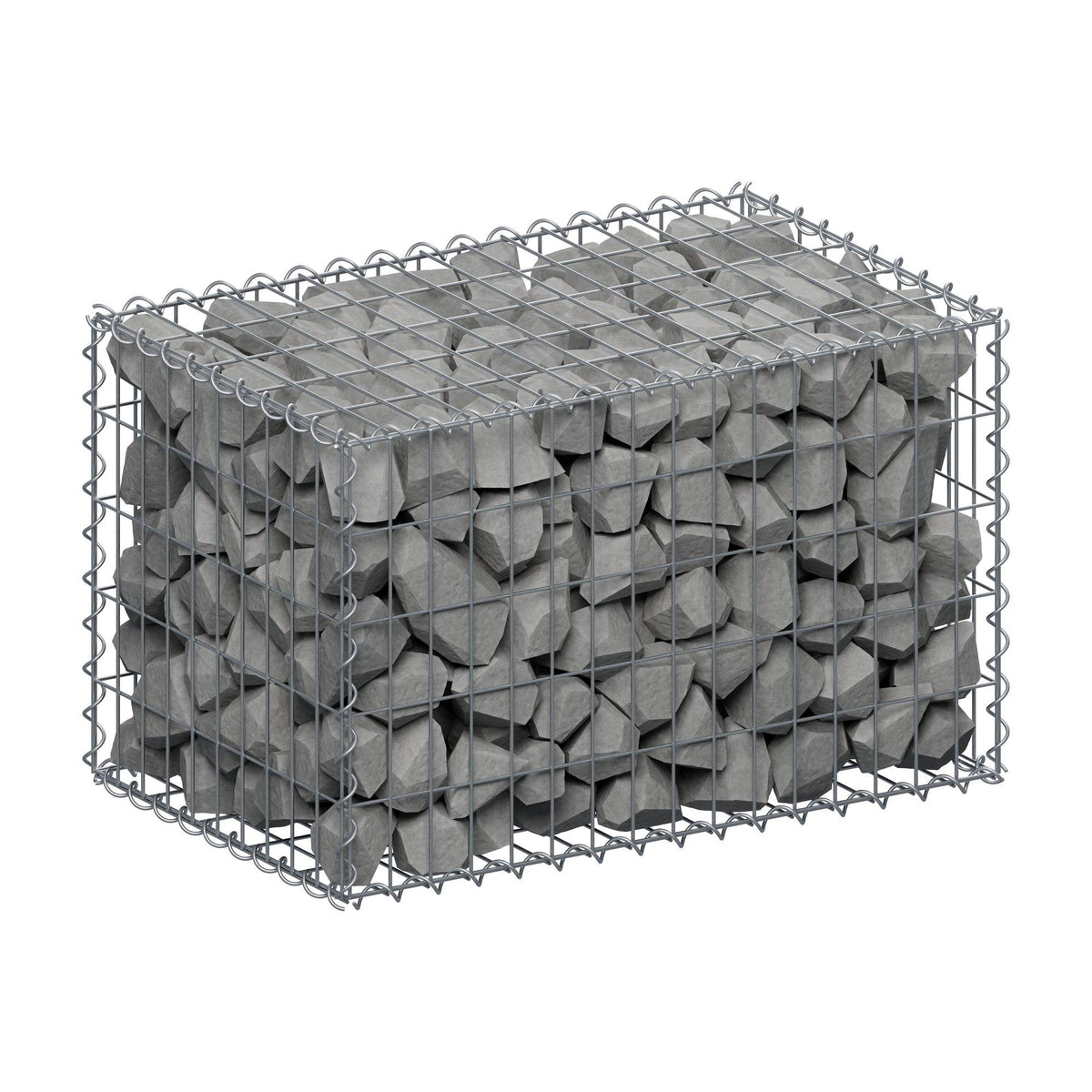 Gabione 80 cm x 50 cm x 50 cm (L x H x T), Maschenweite 5 cm x 10 cm, Spirale
