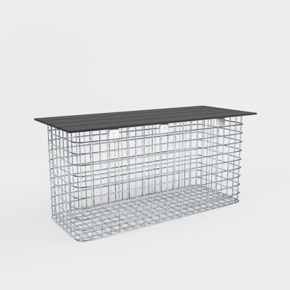 Tuinbank 102 x 50 x 42 cm MW 5 x 5 cm thermisch verzinkt, met gerecycled blad in antraciet