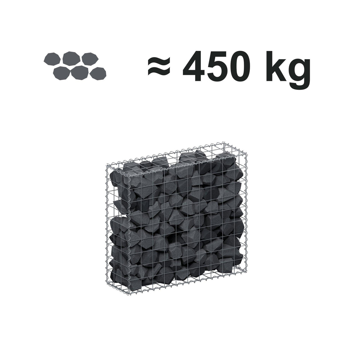 Gabion 100 cm x 90 cm x 30 cm (L x H x D), maskstorlek 10 cm x 10 cm, spiral