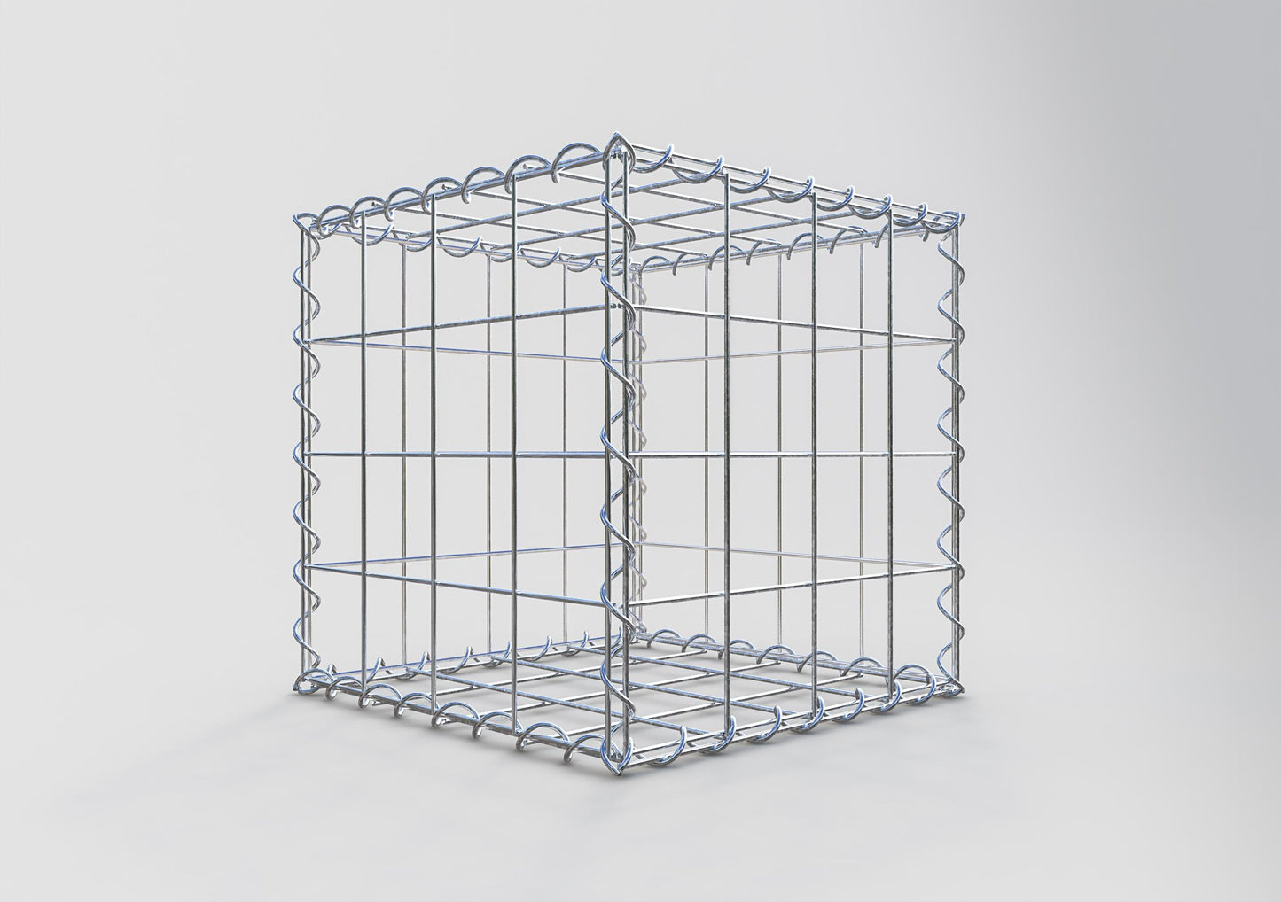Gavión 40 cm x 40 cm x 40 cm (L x A x P), luz de malla 10 cm x 10 cm, en espiral