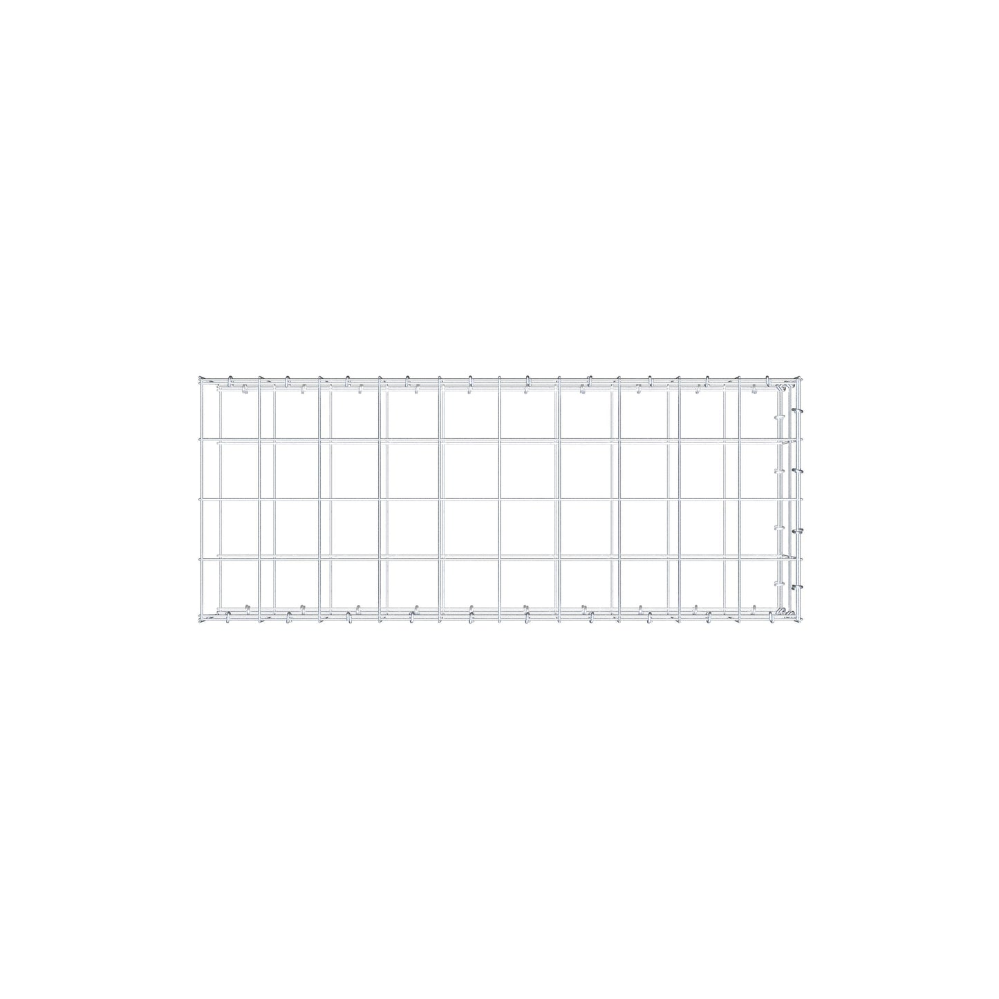 Type 2 oplegkorf 100 cm x 20 cm x 40 cm (L x H x D), maaswijdte 10 cm x 10 cm, C-ring