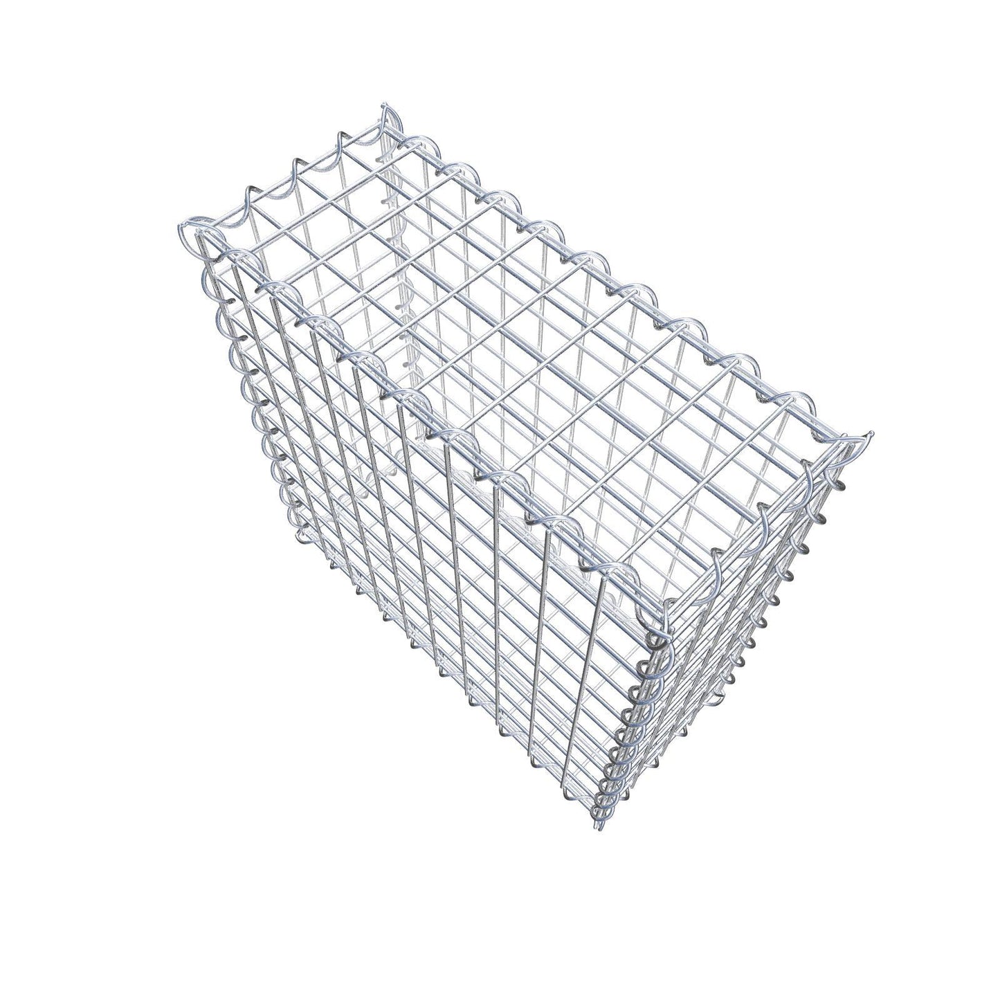 Schanskorf 50 cm x 50 cm x 20 cm (L x H x D), maaswijdte 5 cm x 5 cm, spiraalvormig