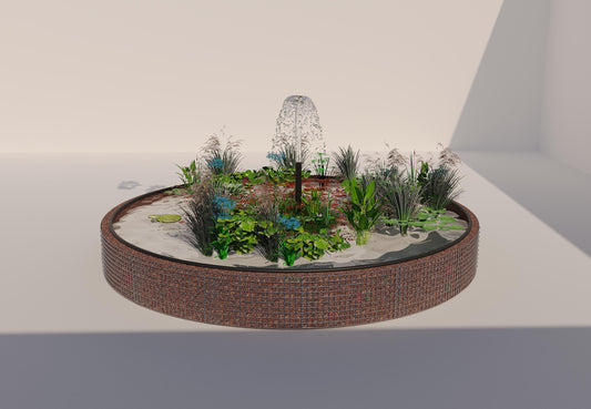 Gabion verhoogde vijver, rond, buitendiameter 442 cm, hoogte 50 cm, maaswijdte 5 x 5 cm, wanddikte 15 cm