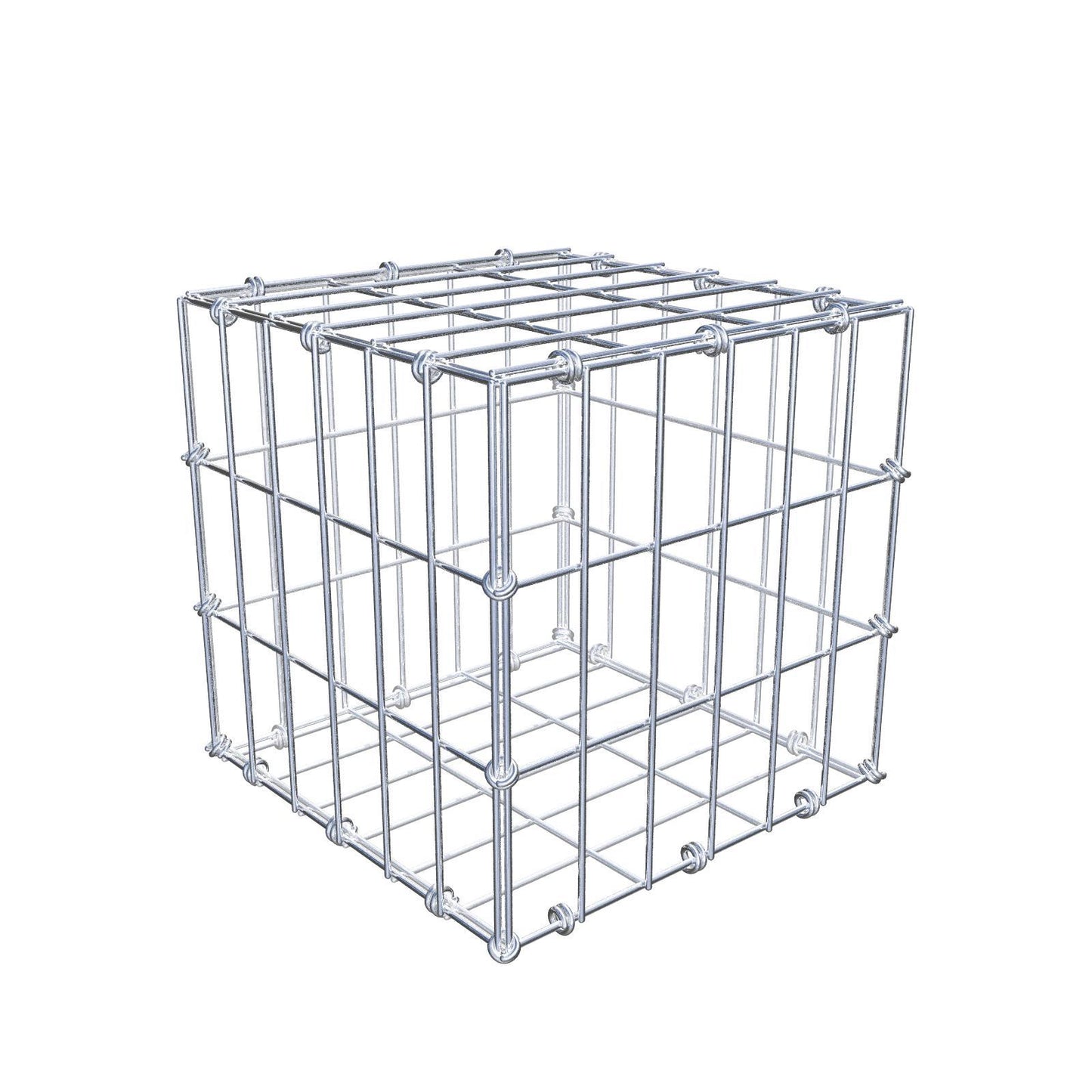 Schanskorf 30 cm x 30 cm x 30 cm (L x H x D), maaswijdte 5 x 10 cm, spiraalring
