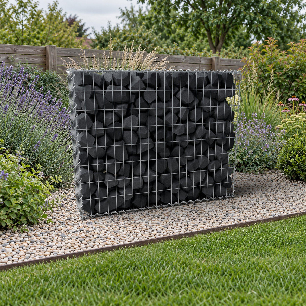 Gabion 100 cm x 80 cm x 20 cm (L x H x D), mesh size 5 cm x 10 cm, spiral