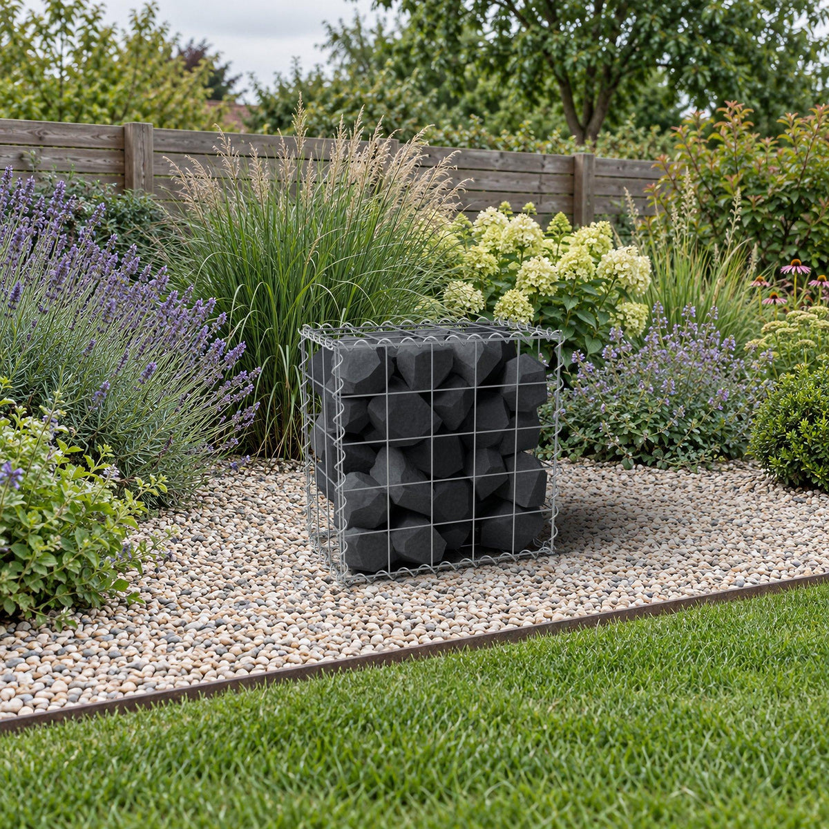 Gabion 50 cm x 50 cm x 30 cm (L x H x P), mailles 10 cm x 10 cm, spirale