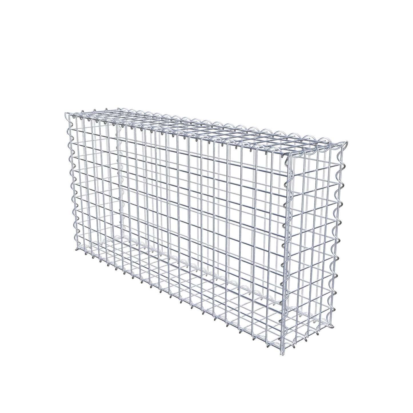 Juego de 2 gaviones de 100 cm x 50 cm x 20 cm (largo x alto x fondo), malla de 5 x 5 cm, en espiral