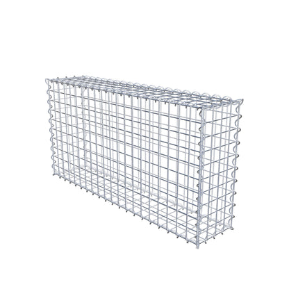 Juego de 2 gaviones de 100 cm x 50 cm x 20 cm (largo x alto x fondo), malla de 5 x 5 cm, en espiral