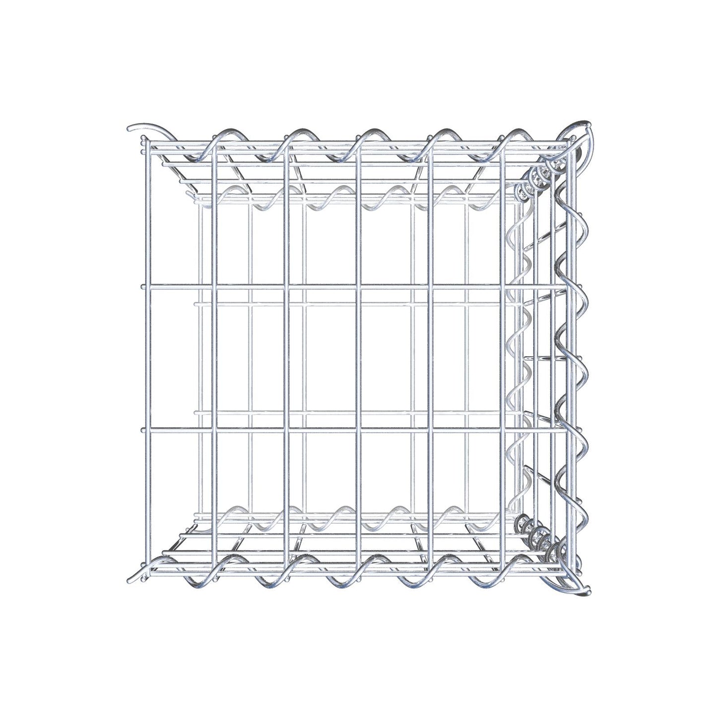 Gabião tipo 2 30 cm x 30 cm x 30 cm (C x A x P), malhagem 5 cm x 10 cm, espiral