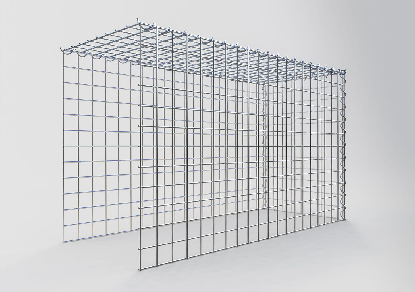 Add-on schanskorf type 4 100 cm x 60 cm x 40 cm (L x H x D), maaswijdte 5 cm x 5 cm, spiraalvormig