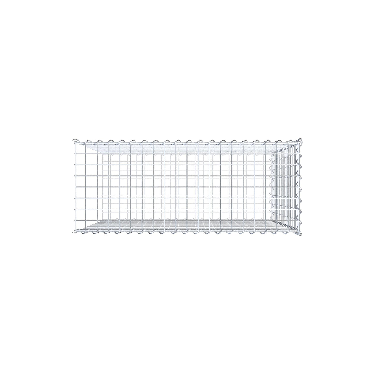 Add-on schanskorf type 2 100 cm x 100 cm x 40 cm (L x H x D), maaswijdte 5 cm x 5 cm, spiraalvormig