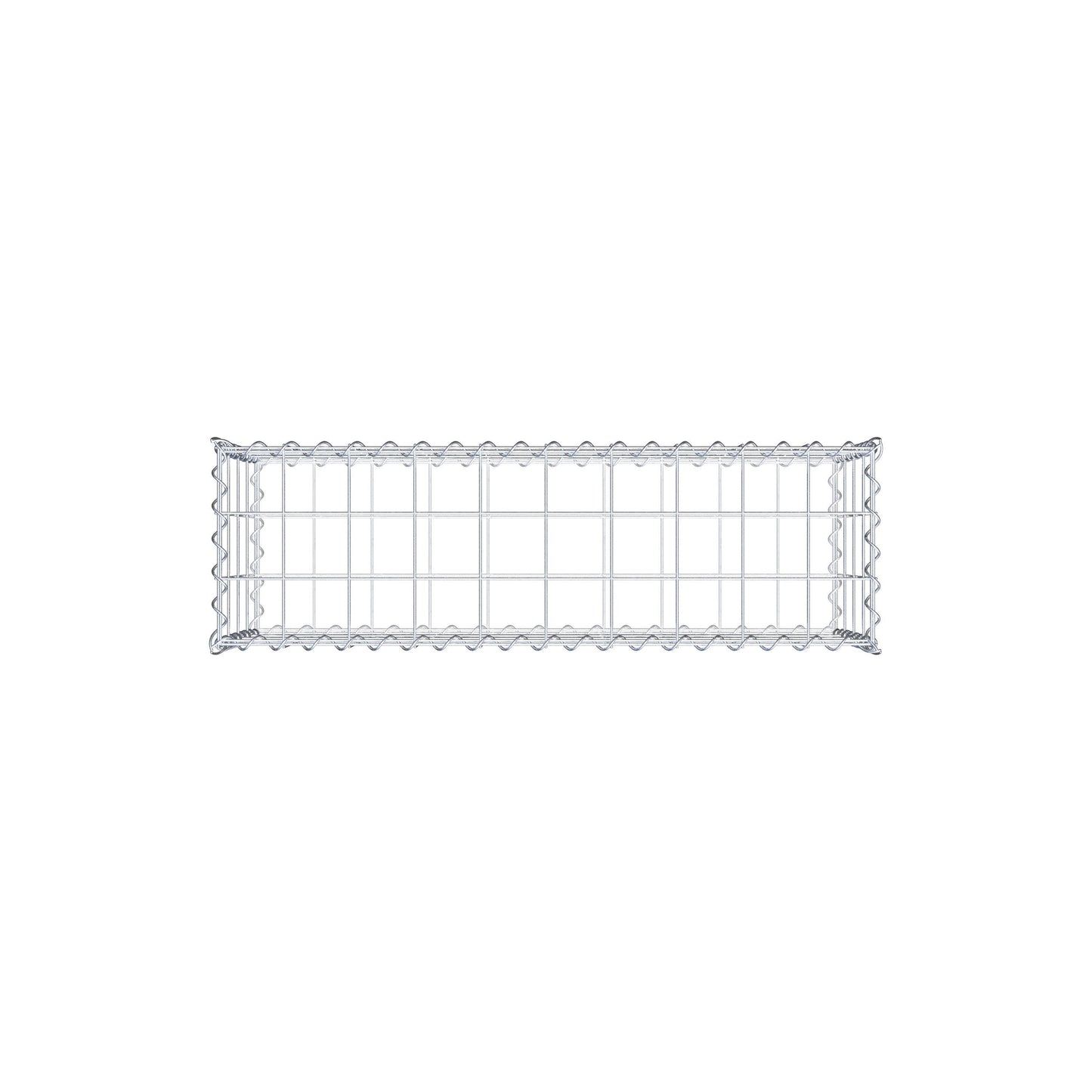 Schanskorf 100 cm x 40 cm x 30 cm (L x H x D), maaswijdte 10 cm x 10 cm, spiraalvormig