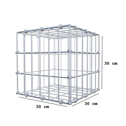 Schanskorf 30 cm x 30 cm x 30 cm (L x H x D), maaswijdte 5 x 10 cm, spiraalring