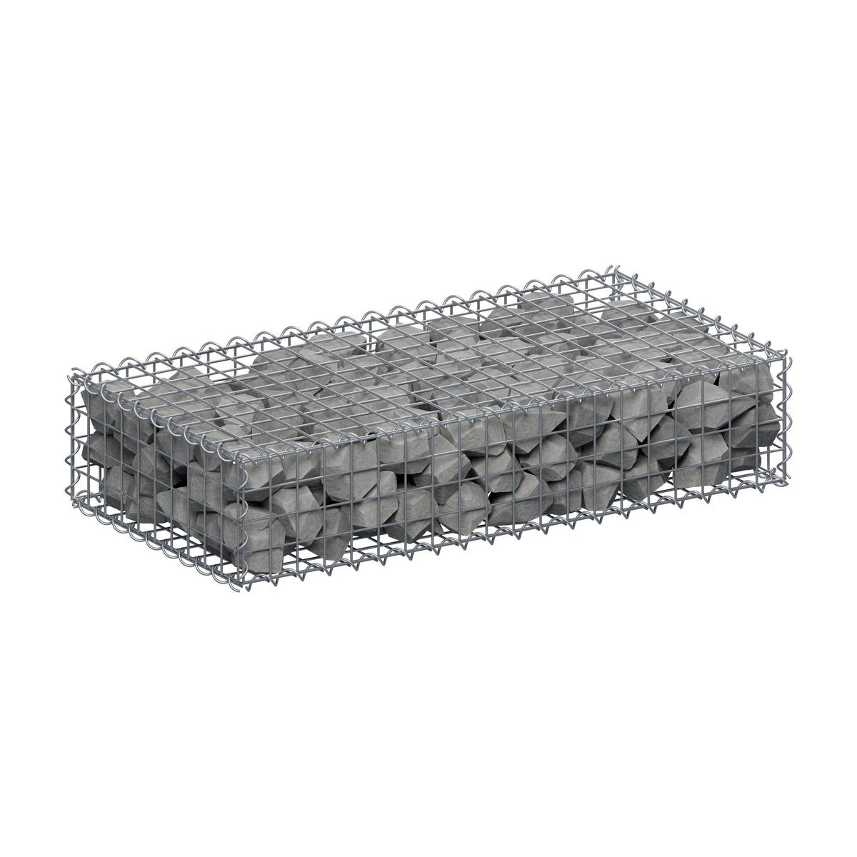 Gabbione 100 cm x 20 cm x 50 cm (L x H x P), maglia 5 cm x 5 cm, spirale