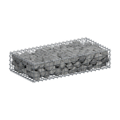Gabbione 100 cm x 20 cm x 50 cm (L x H x P), maglia 5 cm x 5 cm, spirale